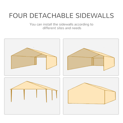 Outsunny 6 x 3(m) Outdoor Gazebo Canopy Party Tent with 6 Removable Side Walls