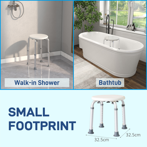 Bath Chair Shower Seat Safety Bathroom Elderly Aids Adjustable Position HOMCOM