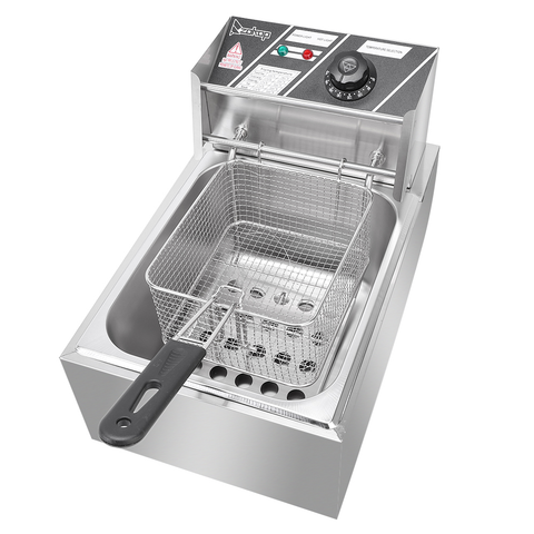 [Replace old code: 96063967] EH81 2500W 220-240V 6.3QT/6L Stainless Steel Single Cylinder Electric Fryer UK Plug