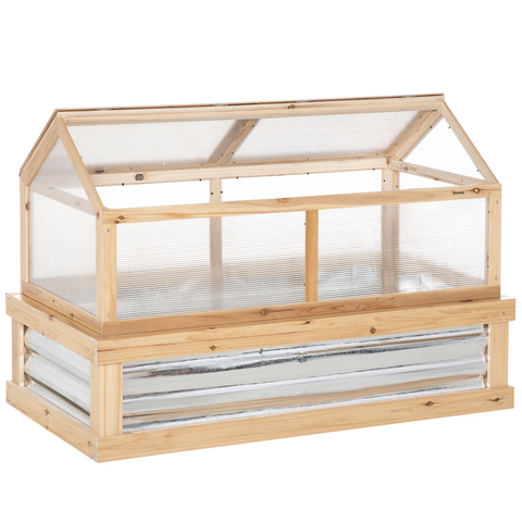 Raised Garden Flower Bed Kit with Greenhouse