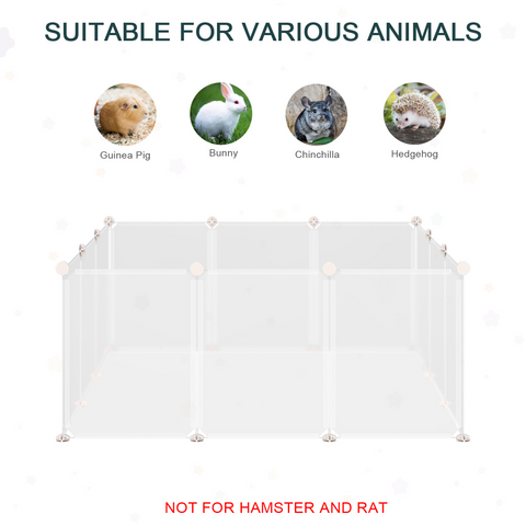 Pet Playpen DIY Small Animal Cage 12 Panels for Bunny Chinchilla Pawhut