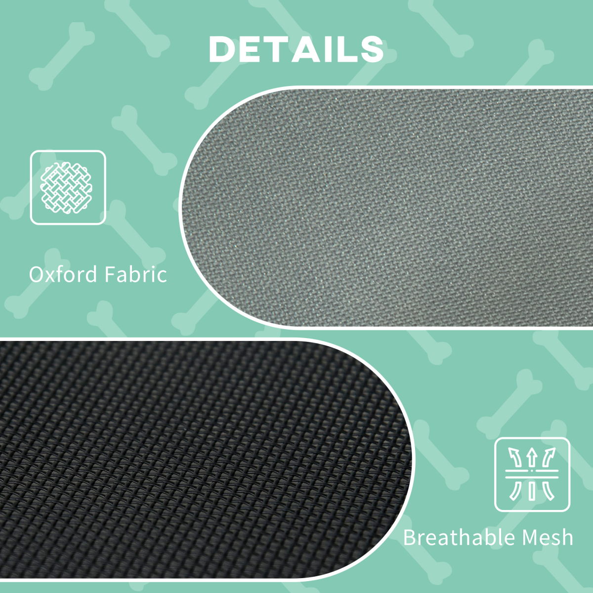 76 cm Elevated Dog Bed Cooling Raised Pet Cot UV Protection Canopy Grey Pawhut