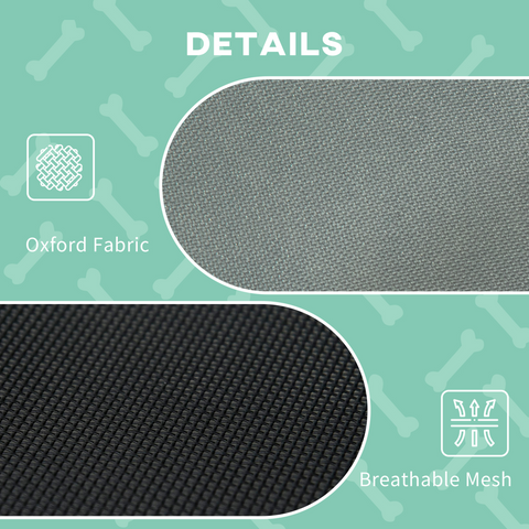 76 cm Elevated Dog Bed Cooling Raised Pet Cot UV Protection Canopy Grey Pawhut