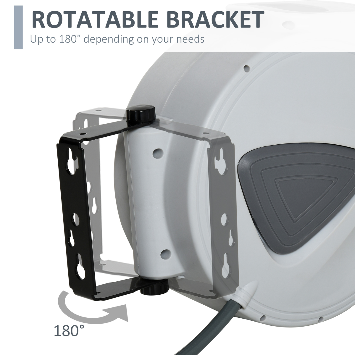 Retractable Air Hose Reel Auto Self-Winding Wall Mount 1/4" 15m힍 Durhand
