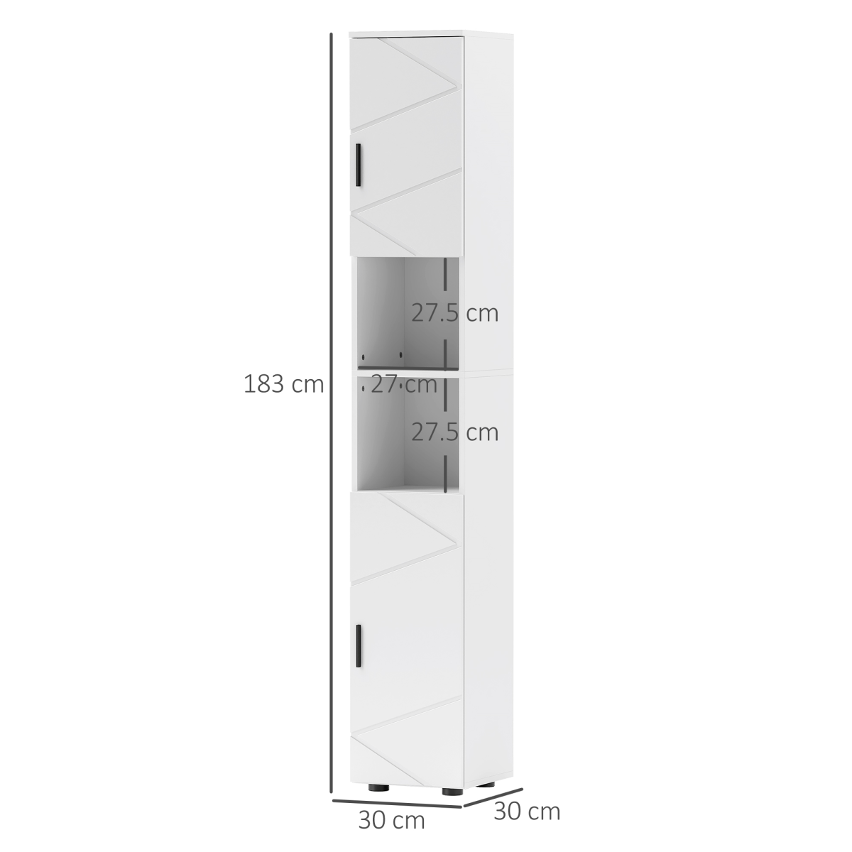 kleankin Tall Bathroom Storage Cabinet, Slim Bathroom Cabinet with Soft Close
