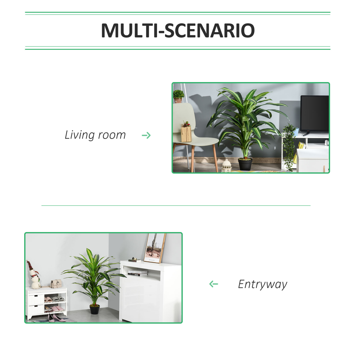 110cm/3.6FT Artificial Dracaena Tree Decorative Plant 40 Leaves Outsunny