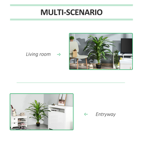 110cm/3.6FT Artificial Dracaena Tree Decorative Plant 40 Leaves Outsunny