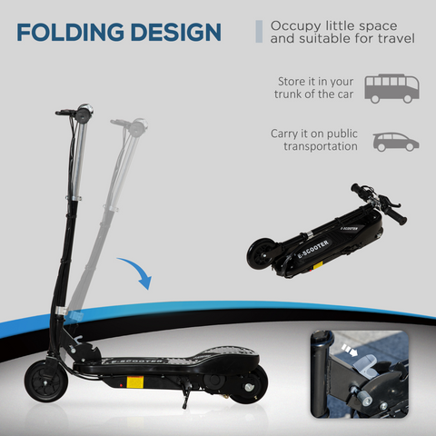 Folding Kids Electric Scooter 7-14 Adjustable Battery Power PU Wheels HOMCOM