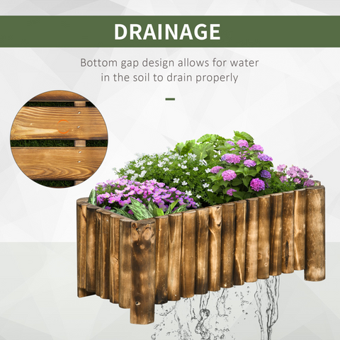 Fir Plant Pot Raised Flower Bed Wooden Planter 4 Feet 78Lx 35Wx30H cm