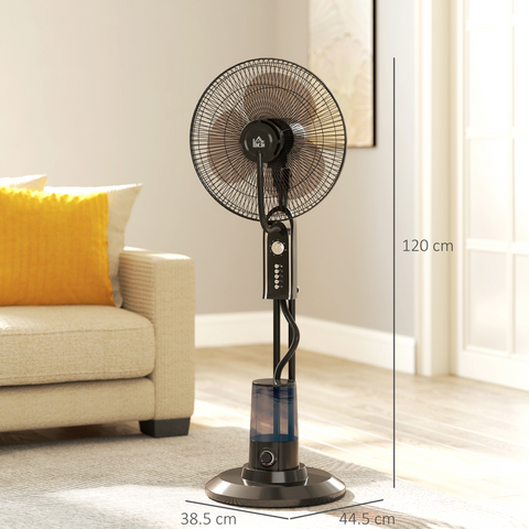 HOMCOM Spray Misting Fan, Pedestal Fan w/ Oscillation, Tilt, 4 Speeds