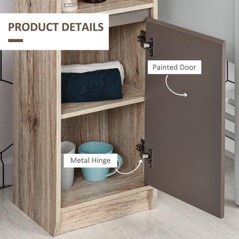 170cm Freestanding Storage Cabinet Slimline Unit w/ 2 Cupboards 2 Compartments