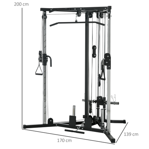 SPORTNOW Home Gym Machine, 15-Position Adjustable Training Workout Station