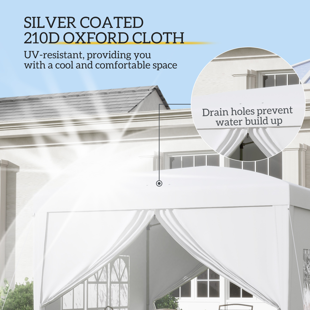 Outsunny 3mx3m Pop Up Gazebo Party Tent Canopy Marquee with Storage Bag White