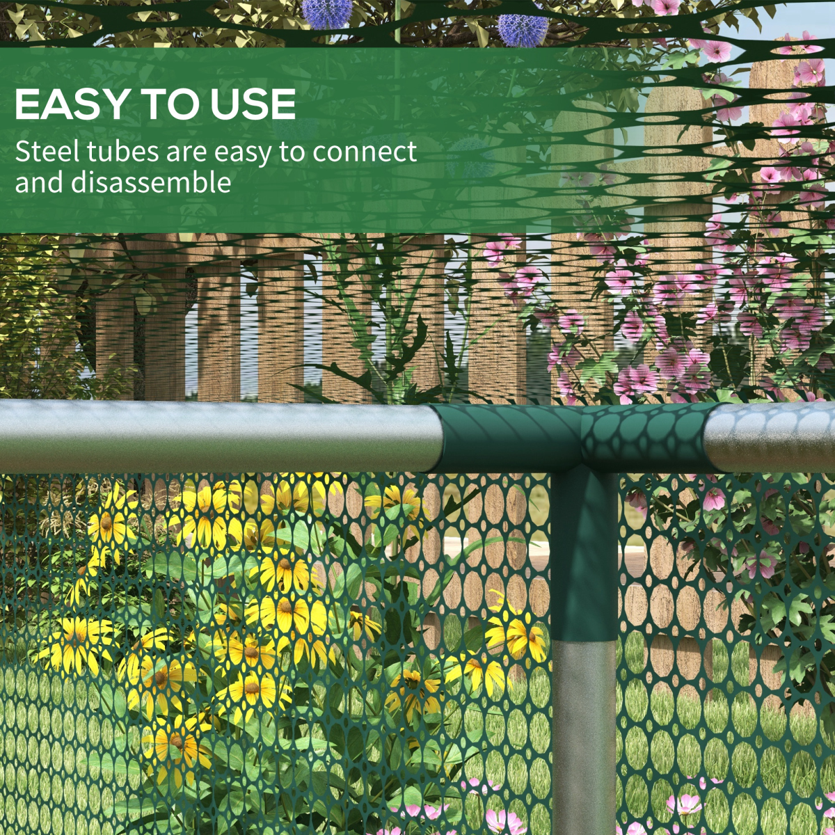 Outsunny 8' x 4' Plant Protection Tent Crop Cage with Door, Green