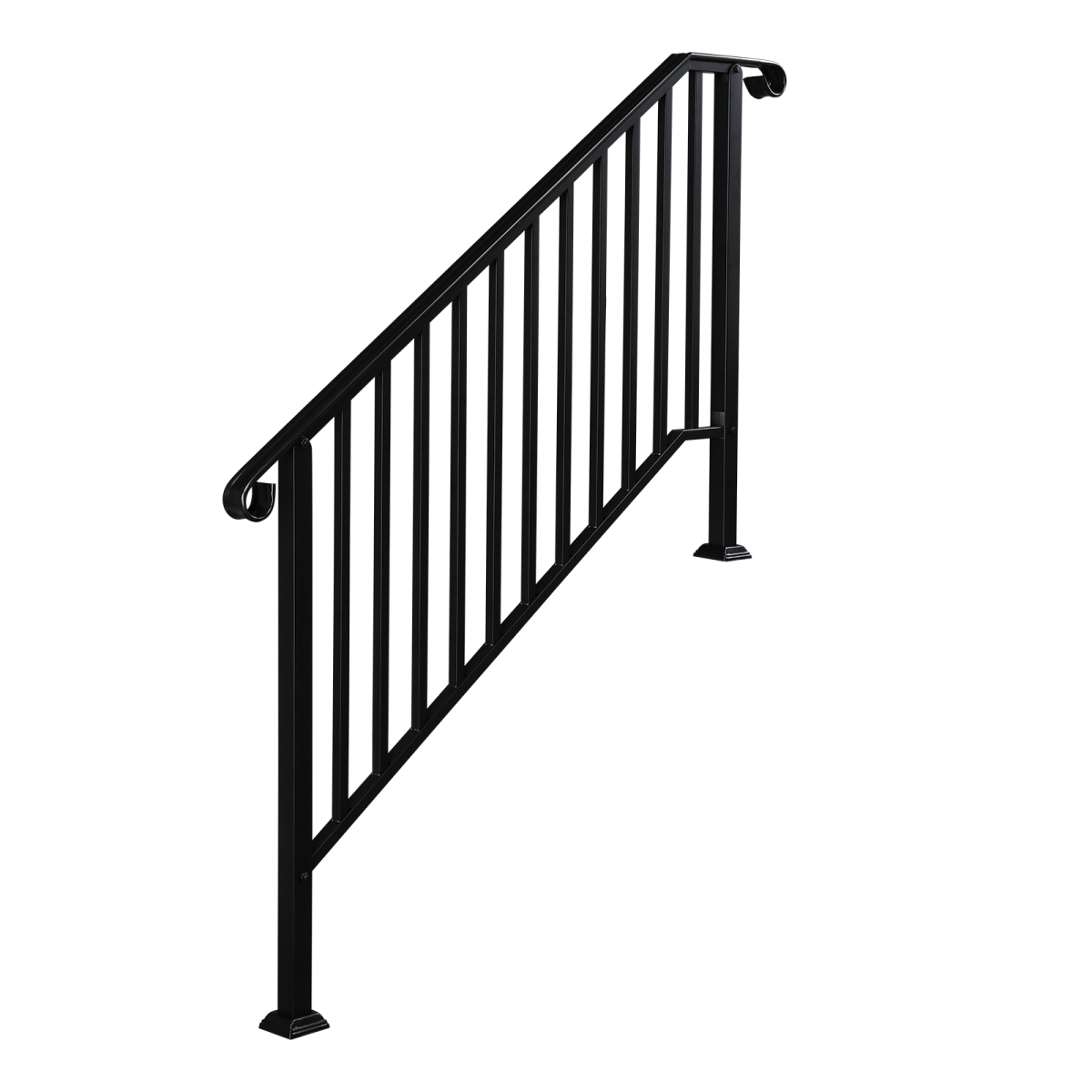 [Same Code：81504920  40310676]Artisasset Matte Black Outdoor 4 Level Iron Handrail