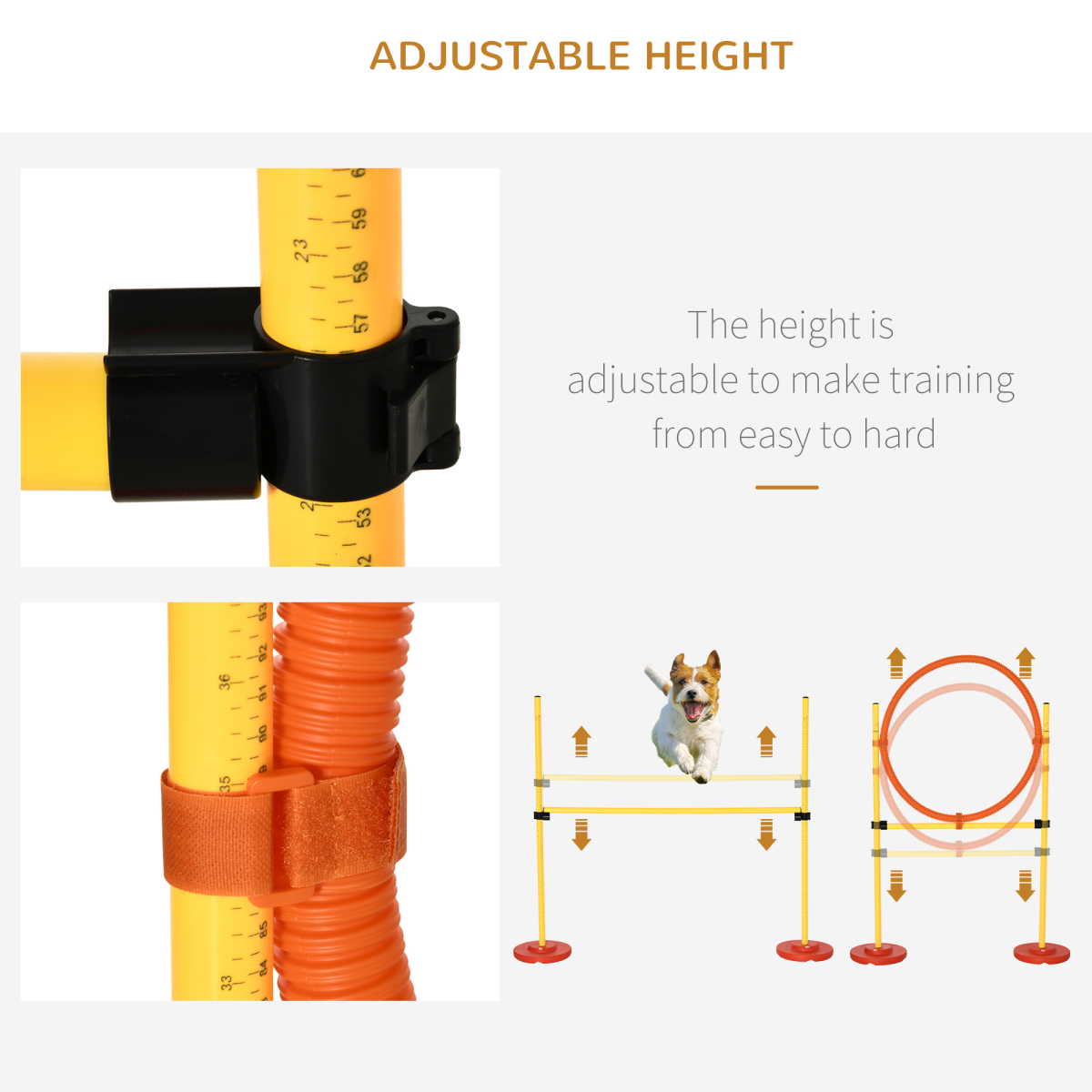 Portable Pet Agility Training Obstacle Set for Jumping Pole,Ring,Turnstile poles