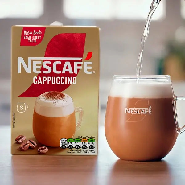 Nescafe Cappuccino Instant Coffee 8 x 15.5g Sachets (Case of 6)