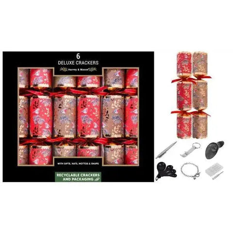 6 x 13.5" Deluxe Red & Gold Robin Crackers