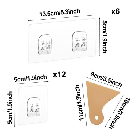 18Pcs Shower Caddy Adhesive Hooks Replacement,Strong Stickers Shower Hook