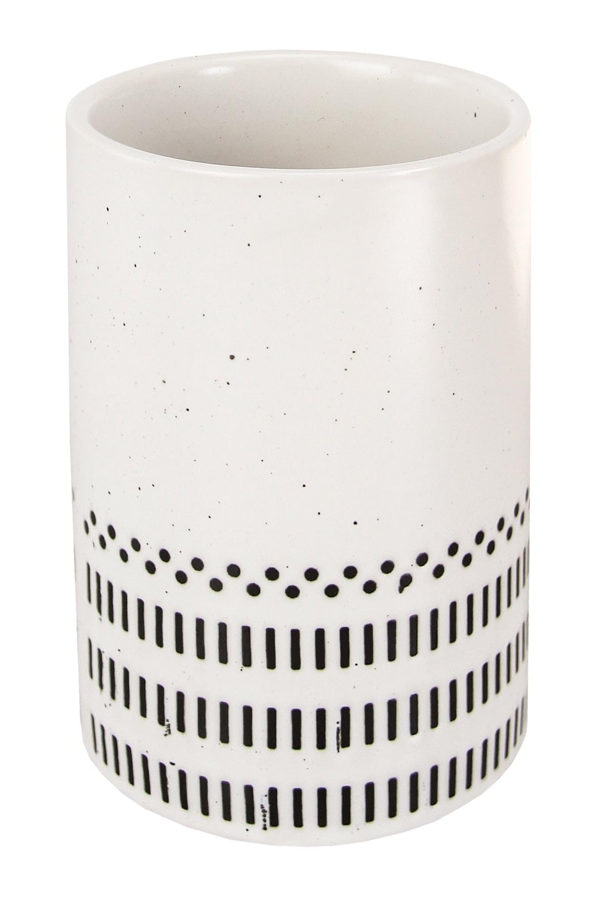 Kleine Wolke Alva toothbrush holder, accessories, colour: black and white, material: stoneware