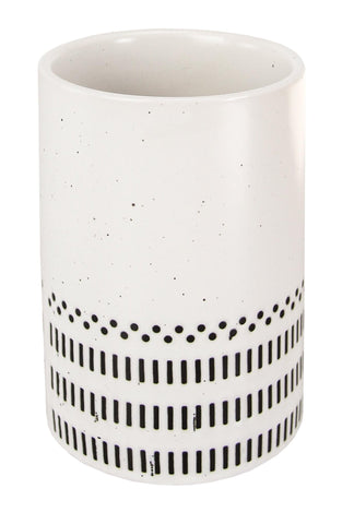 Kleine Wolke Alva toothbrush holder, accessories, colour: black and white, material: stoneware