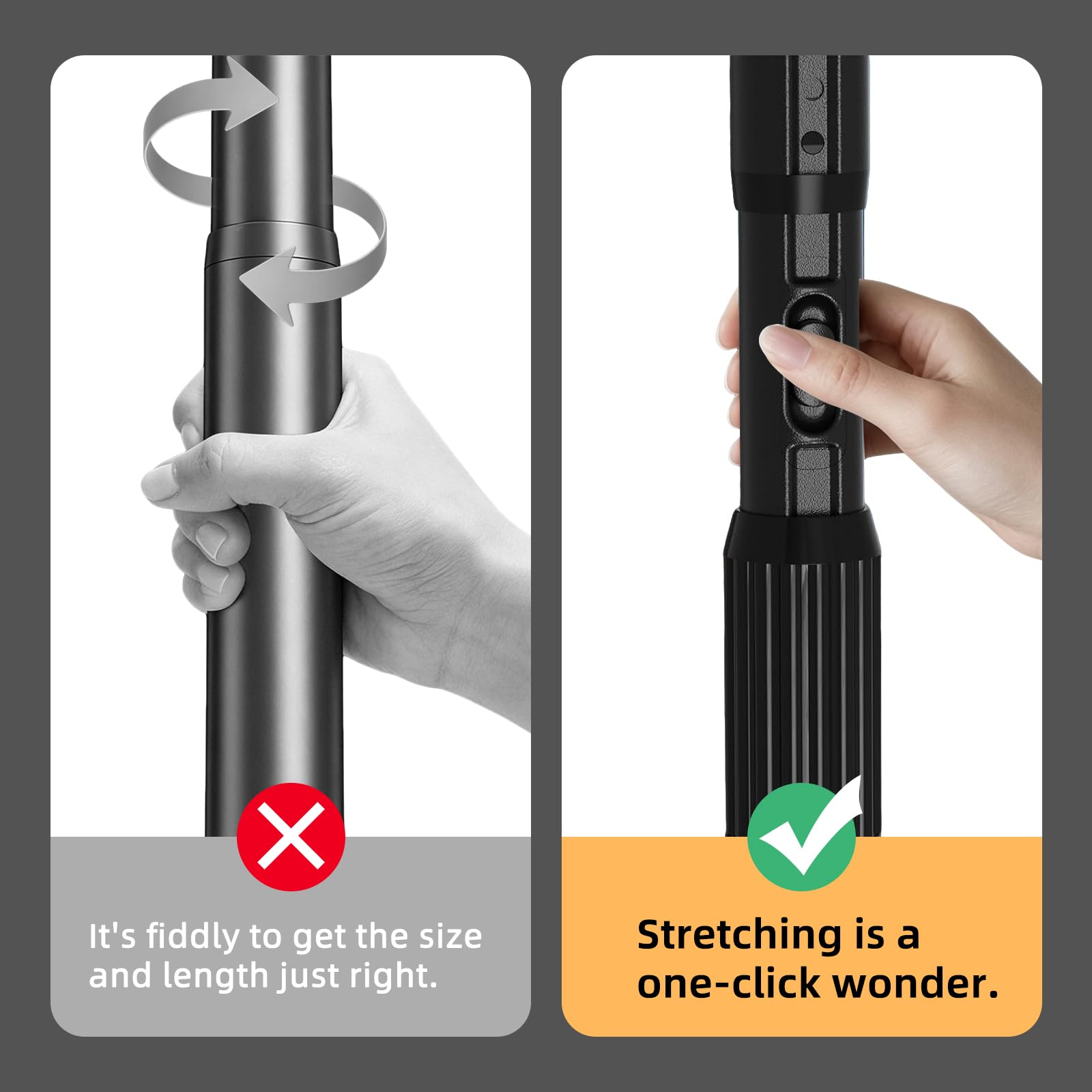 Shower Curtain Pole 100-302cm, Heavy Duty Tension Rod, Black