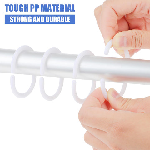 Amaxiu Amaxiu 24Pcs Shower Curtain Rings, C-shaped Shower Ring Hooks Plastic Bath Hooks Rings Drape Loop Clip Curtain Hooks for Bathrooms Bedrooms