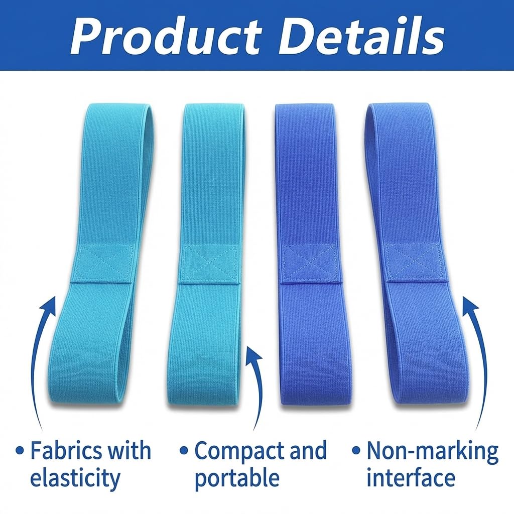 4 Pack Beach Towel Bands for Sun Loungers, Elastic Towel Holders for Beach Chairs, Windproof Sunbed Straps for Cruise, Poolside, Vacation Accessories