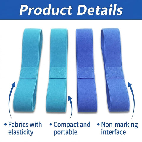 4 Pack Beach Towel Bands for Sun Loungers, Elastic Towel Holders for Beach Chairs, Windproof Sunbed Straps for Cruise, Poolside, Vacation Accessories