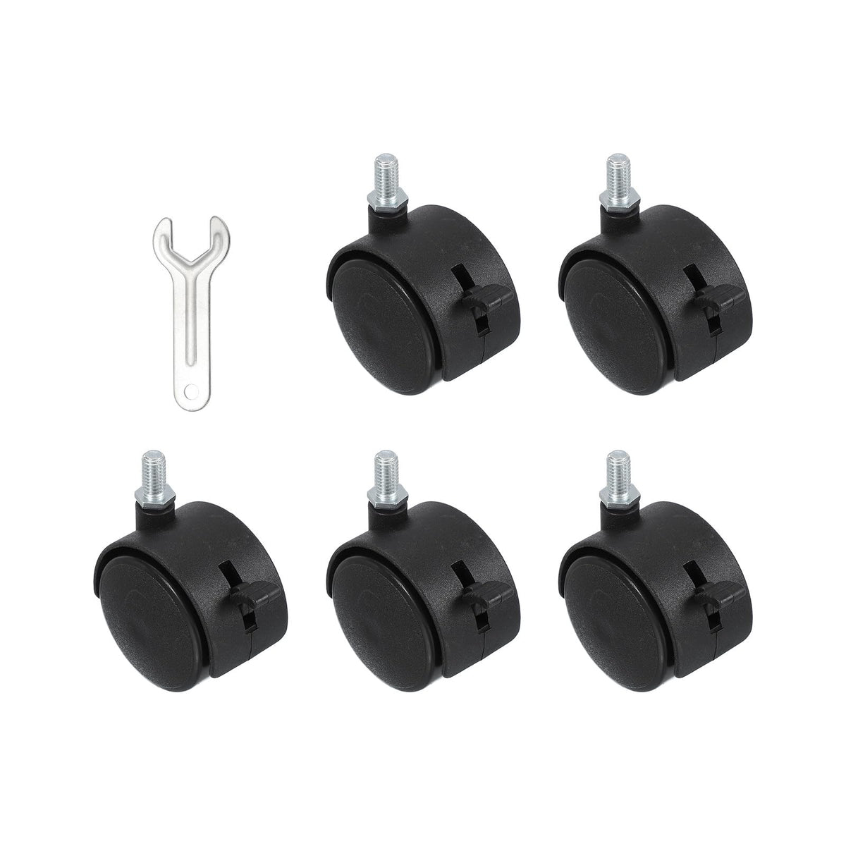 PATIKIL Office Chair Wheels Replacement 2", 5 Pcs Nylon Heavy Duty Office Furniture Casters Wheels with Wrench Universal Wheel for Hardwood Floor