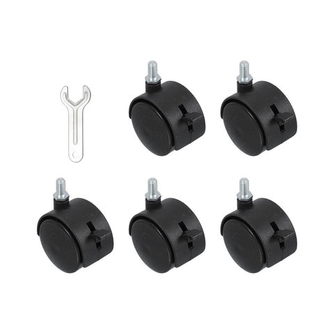 PATIKIL Office Chair Wheels Replacement 2", 5 Pcs Nylon Heavy Duty Office Furniture Casters Wheels with Wrench Universal Wheel for Hardwood Floor