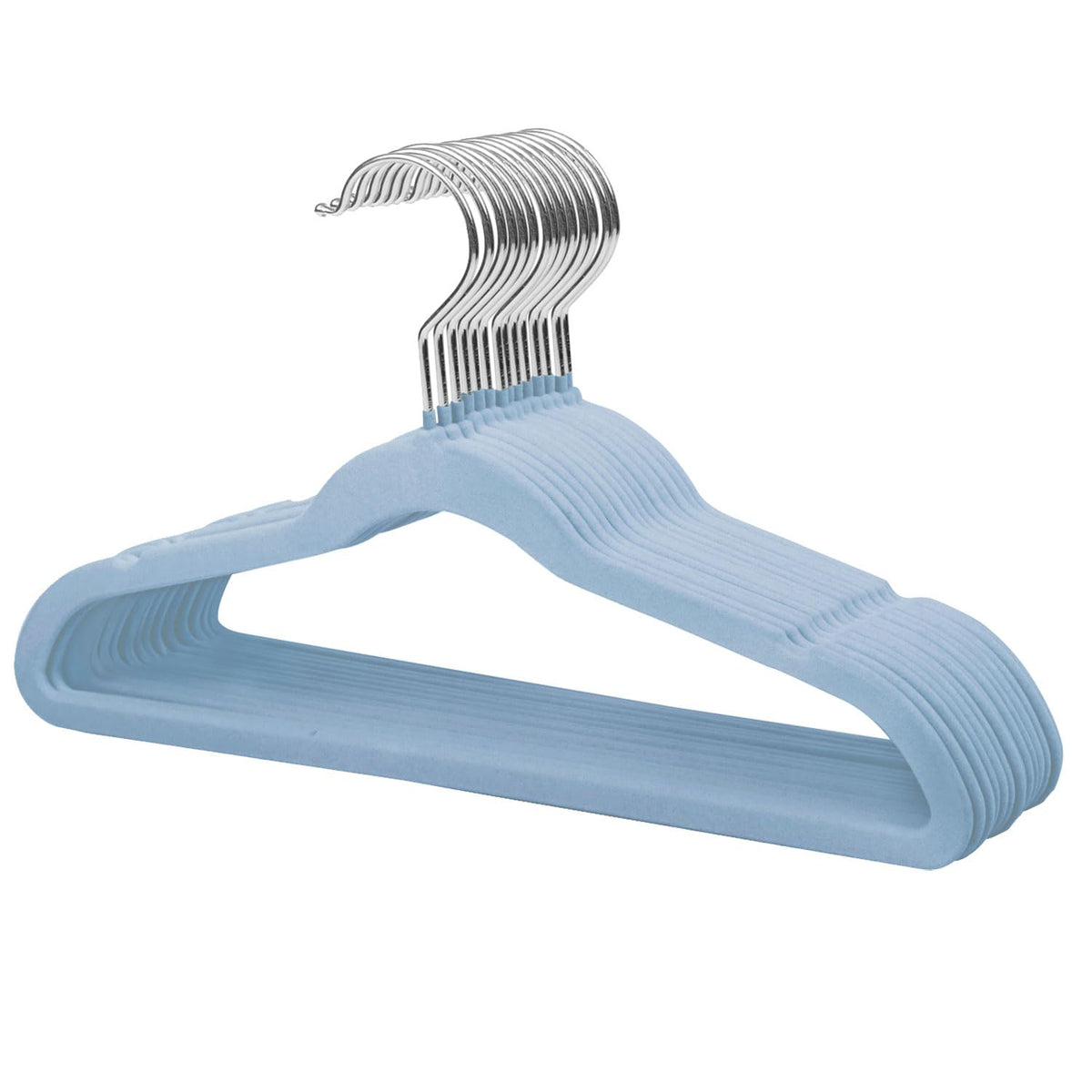 ManGotree 14 Inch Kids Velvet Hangers Felt Children's Hangers 14 Pack Blue