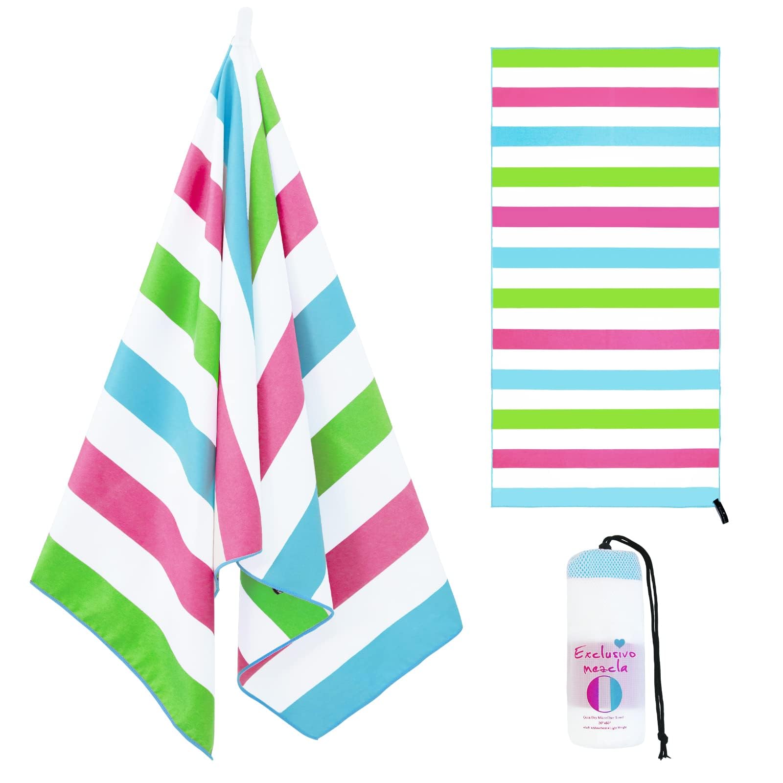 Exclusivo Mezcla Oversized Microfiber Beach Pool Towel for Adults, 180x90cm