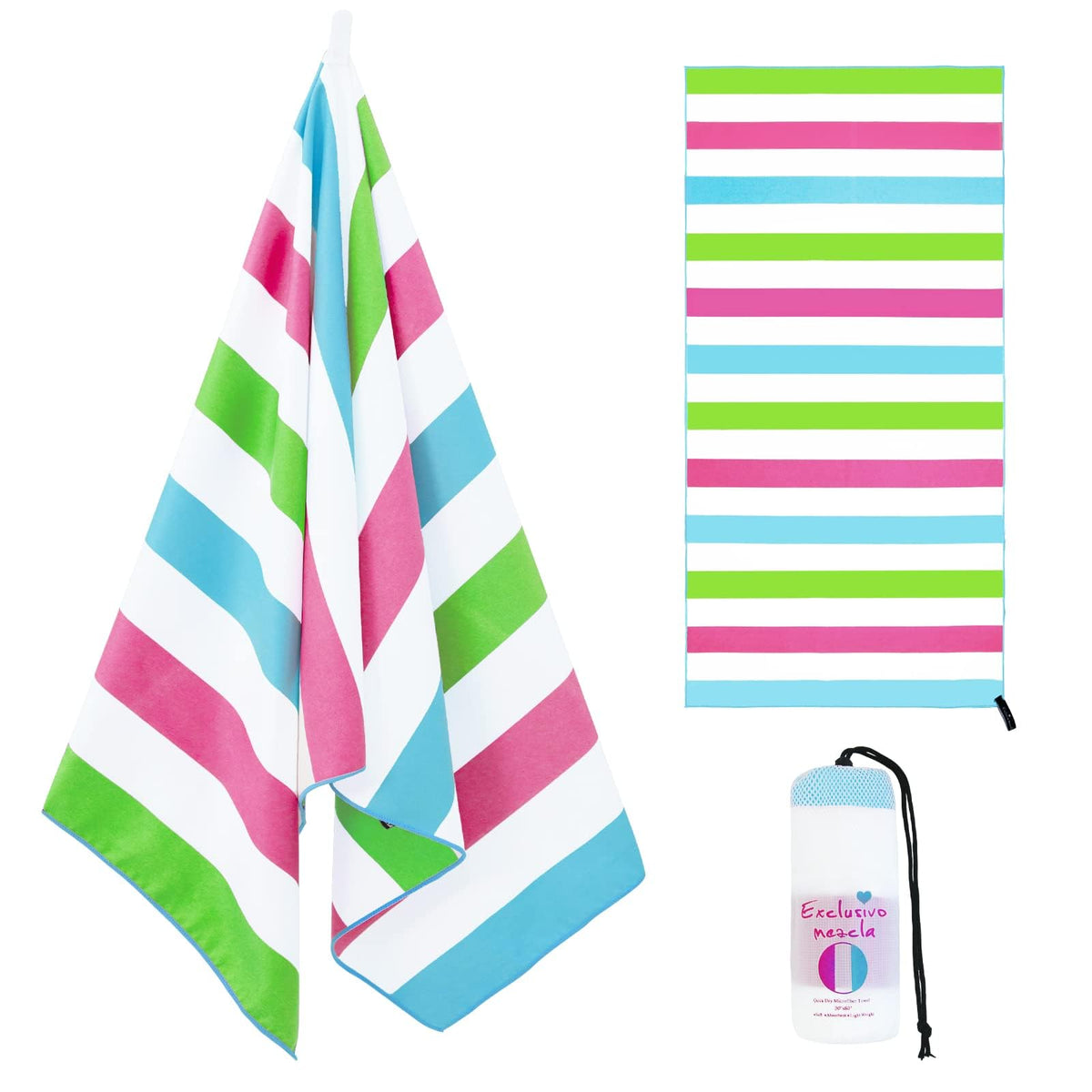 Exclusivo Mezcla Oversized Microfiber Beach Pool Towel for Adults, 180x90cm