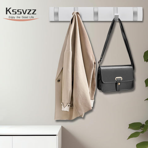 Kssvzz Coat Hooks Wall Mounted, Self-Adhesive Modern Coat Hooks with Retractable Hooks, Heavy Duty Coat Racks to Hang Coats, Scarves, Purses and More