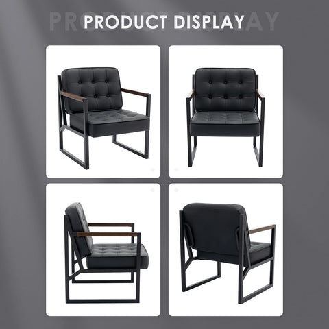 COLAMY Mid Century Modern Accent Chair Set of 1, Comfy Living Room Armchair with Metal Legs