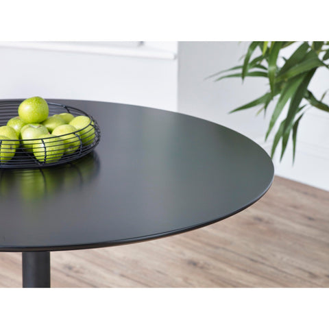 Julian Bowen Nero 100cm Round Table for 4, Black - H75 x W100 x D100cm