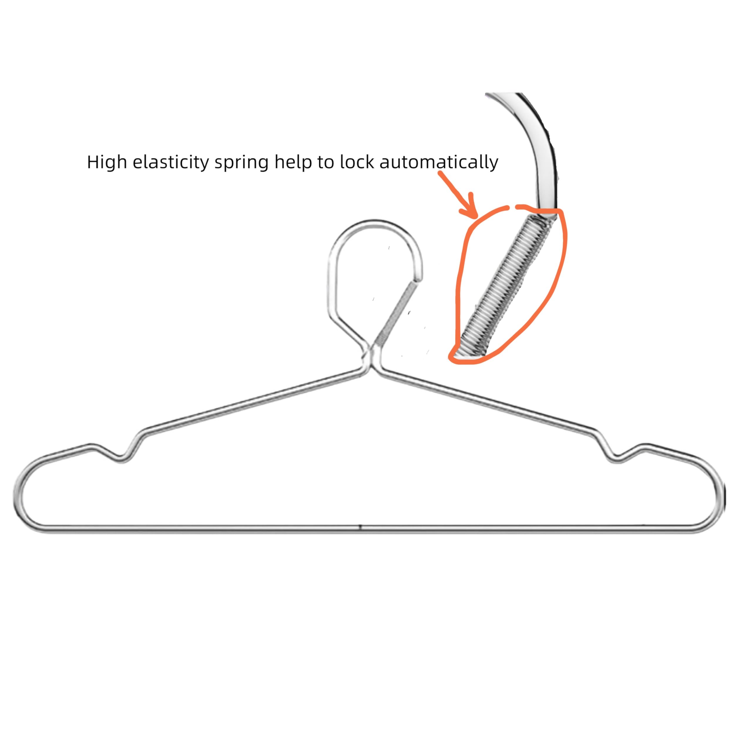 Trrcylp 4mm Lockable Coat Hangers Heavy Duty Windproof Clothes Hangers