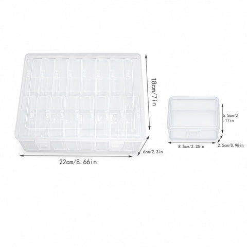 YYGMSS Plastic Storage Box with Lid for Small Parts Beads Craft Items Jewellery with Labels Compartments Container Organiser (16, 8.5 * 5.5 * 2.5cm)