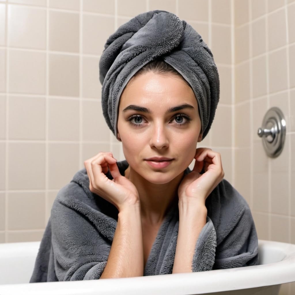 D.Sirez Signature Collection – Luxury 6 Piece Charcoal Grey Towel Set, 650 GSM Cotton Bathroom Towels, 2 Bath Towels, 2 Hand Towels & 2 Face Cloths