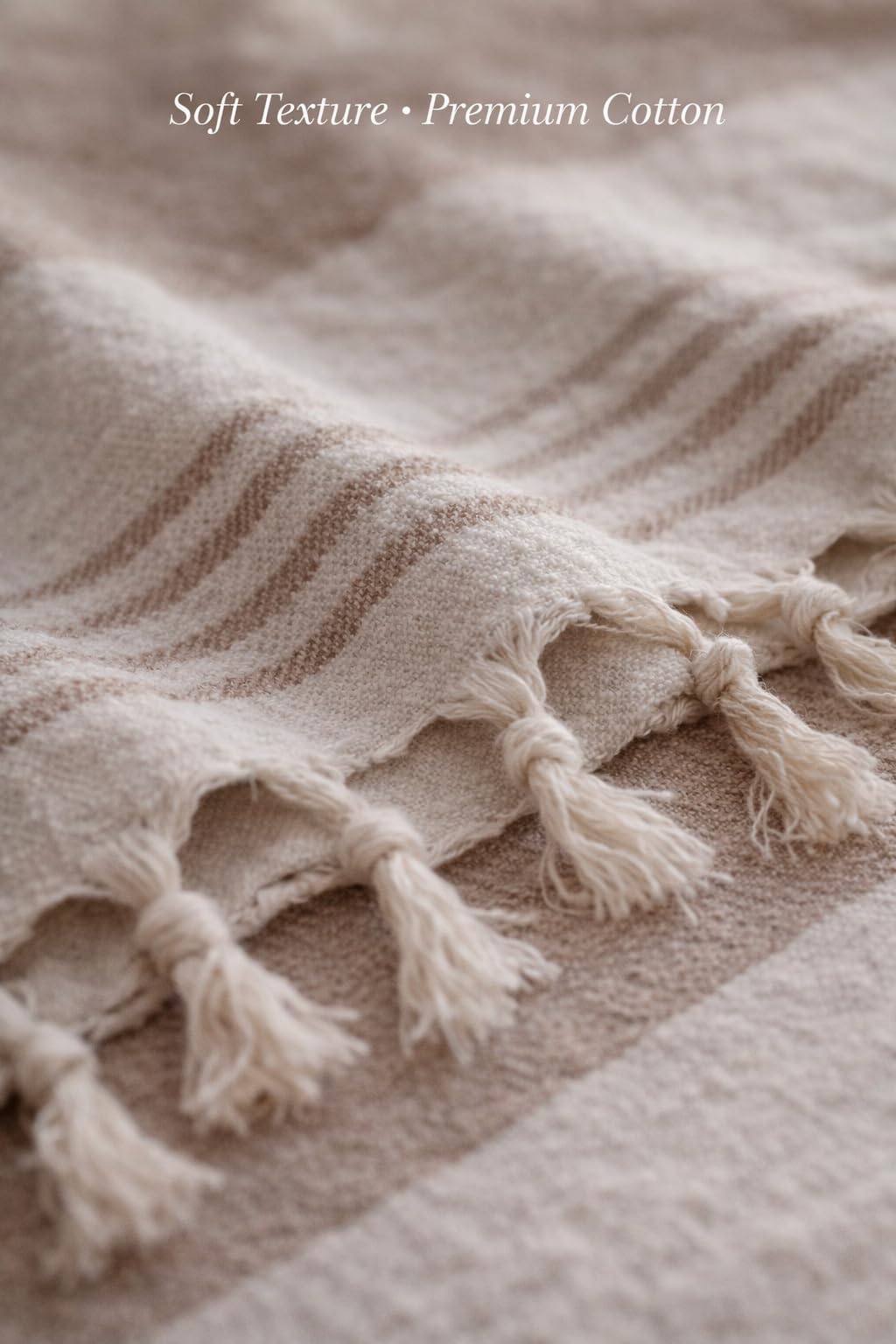 WEFLORIA Turkish Peshtemal Towel – Lightweight Quick Dry Beach & Spa Towel, Oversized Cotton Hammam Towel with Tassels – Travel, Pool, Bath, Sauna