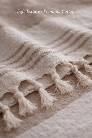 WEFLORIA Turkish Peshtemal Towel – Lightweight Quick Dry Beach & Spa Towel, Oversized Cotton Hammam Towel with Tassels – Travel, Pool, Bath, Sauna