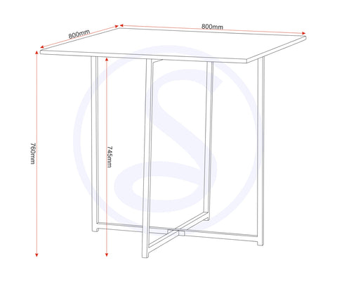 Seconique Stowaway Dining Set, Engineered Wood, Sonoma Oak Effect/Black, W 800mm x D 800mm x H 760mm