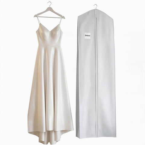 Dntorx Wedding Dress Bag 72In, Dress Bag Cover Long with 10In Gusset White