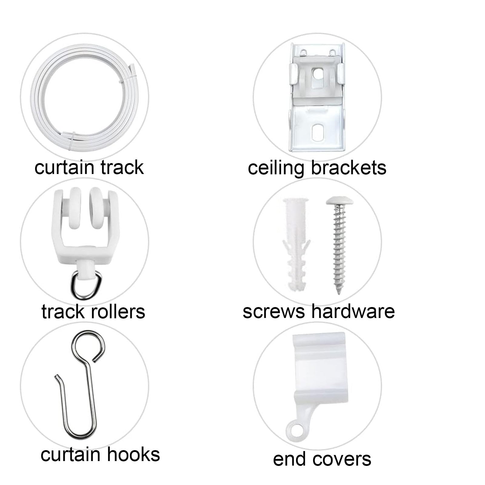 Ceiling Curtain Track Accessories Flexible Bendable Curtain Track Rollers Plastic Drapery Rail Sliding Glider for Windows Shower Curtain Tracks