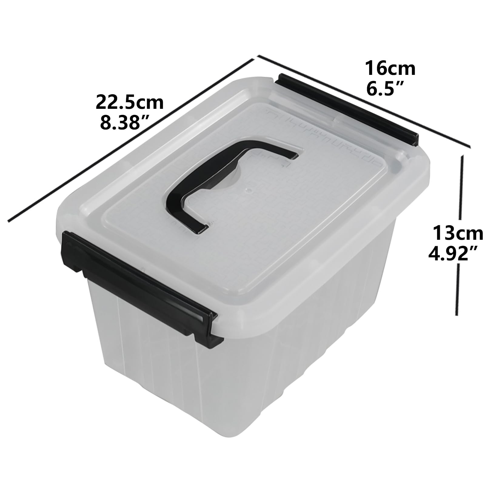 Lesbin 3 L Clear Plastic Storage Box with Lids, 6-Pack Small Latching Box with Handle