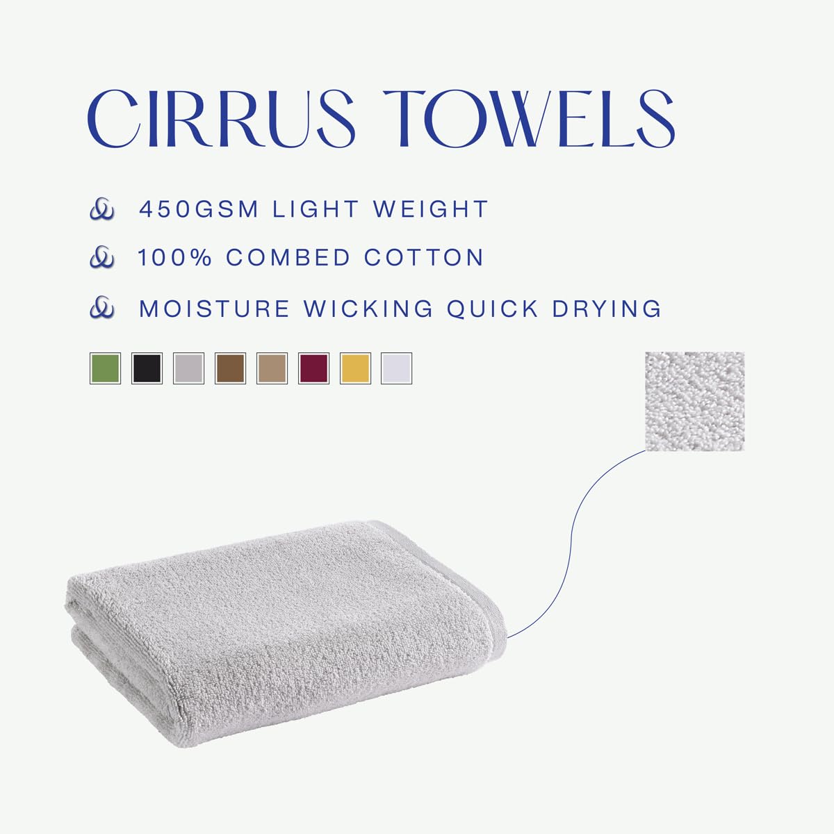 Christy Cirrus Bathroom Towel Set | 6 Piece Set | 2 Face 2 Hand 2 Bath | Lightweight Super Soft and Fluffy | Quick Dry Shower Towels | 100% Cotton