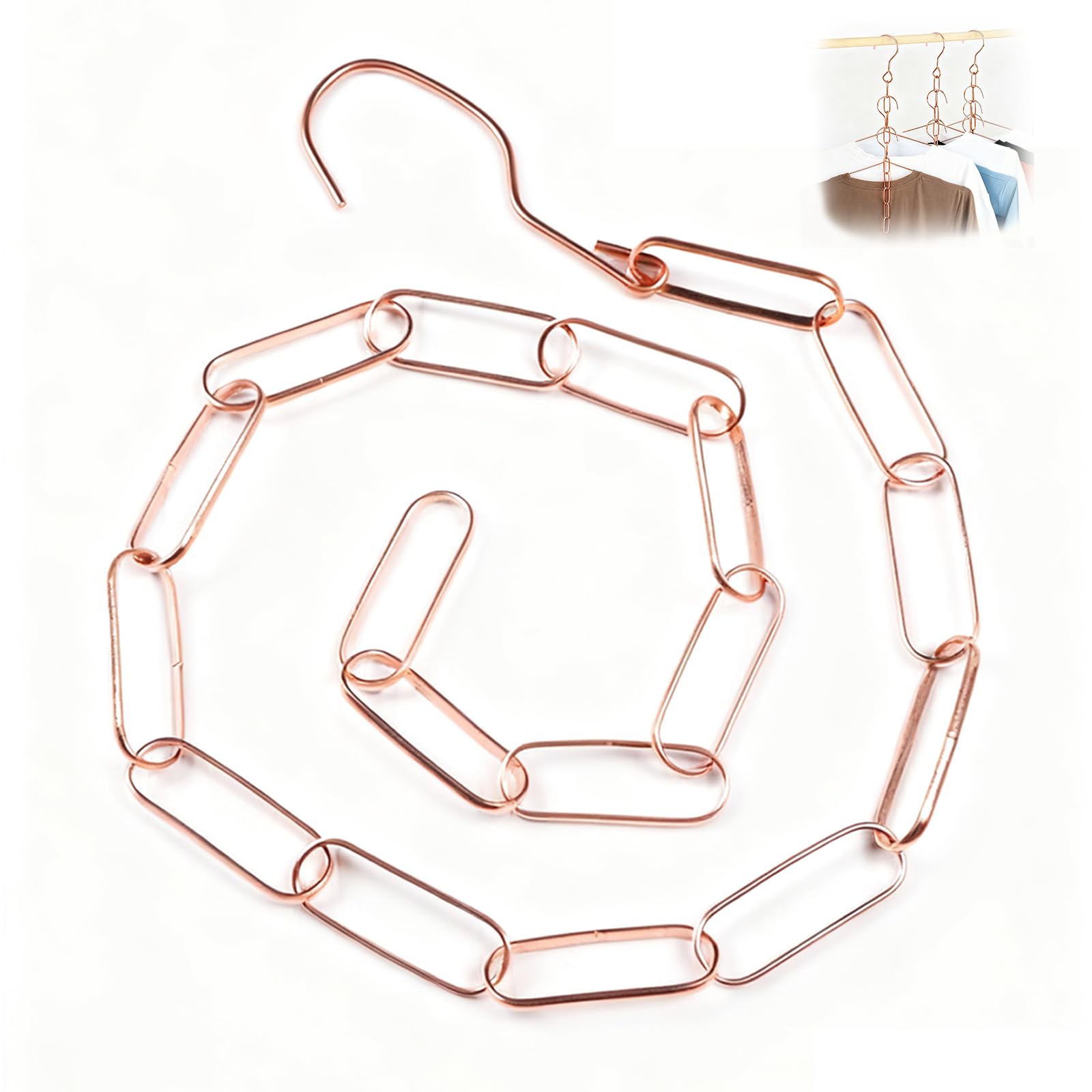 MIUPOO Magic Multi Hangers,Hanger Chain,Stainless Steel Chains Clothes Hangers Space Saving Chains for Wardrobe,Magical Hangers Closet Space Saving