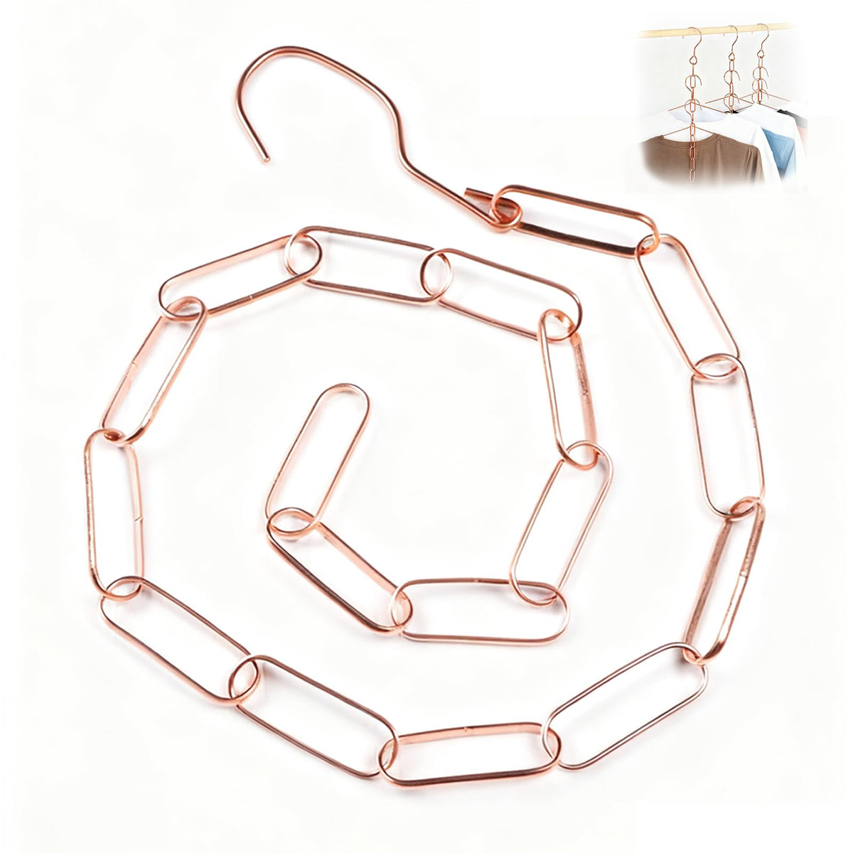 MIUPOO Magic Multi Hangers,Hanger Chain,Stainless Steel Chains Clothes Hangers Space Saving Chains for Wardrobe,Magical Hangers Closet Space Saving