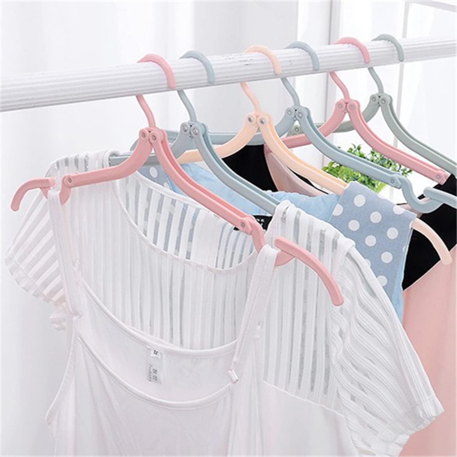 20pcs Folding Clothes Hangers, 4 Colors Travel Hangers Foldable